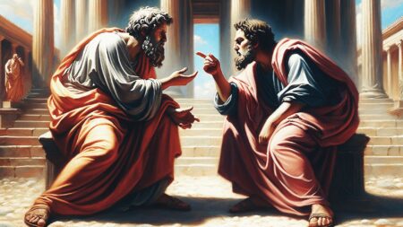 Greek philosophers arguing
