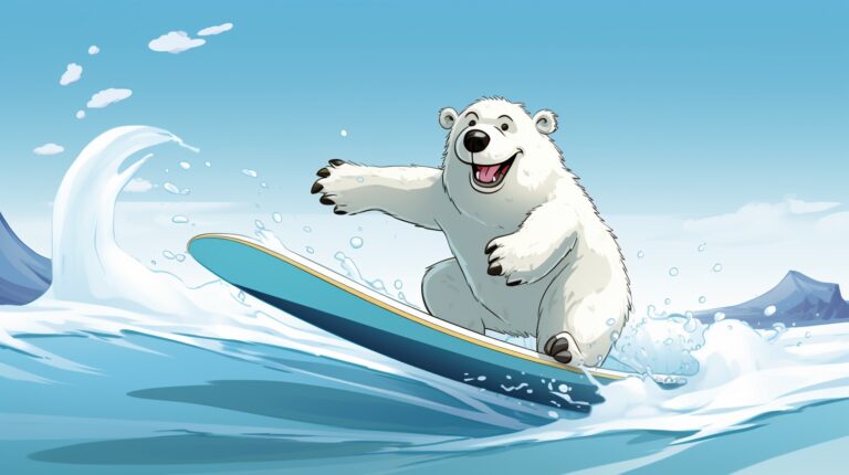 Polar bear surfing