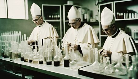 Priests in a science lab