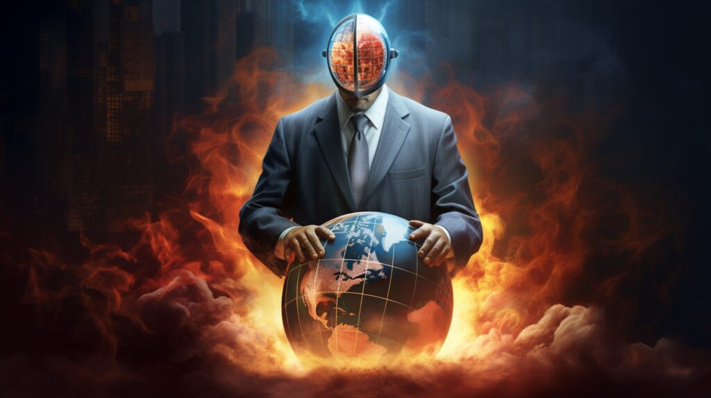 Evil technocrat controlling Earth