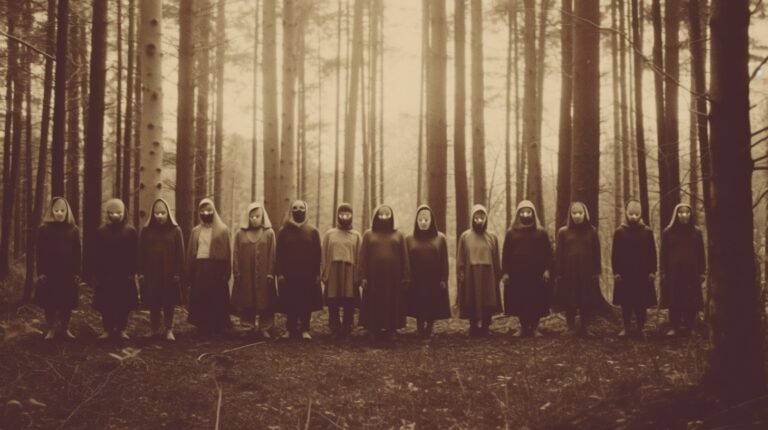 Masked cult followers