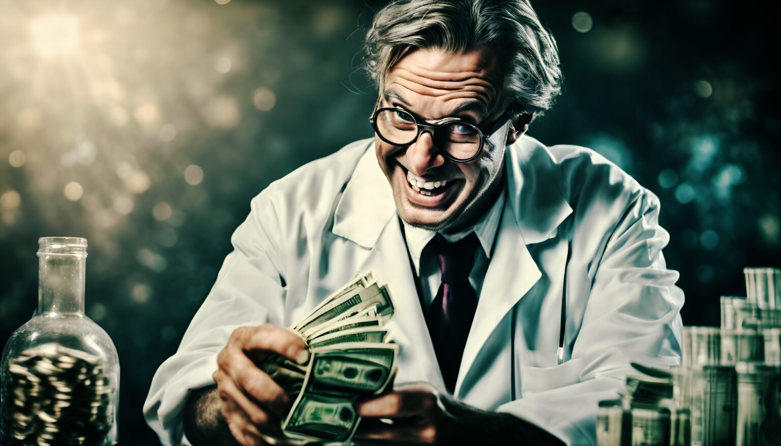 Evil scientist with money