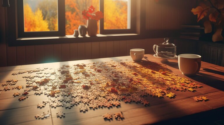 Puzzle on table