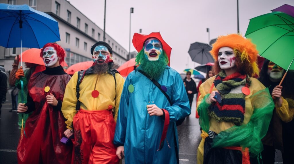 Clown climate change activists