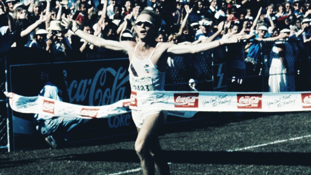 Bruce Fordyce winning the Comrades Marathon.