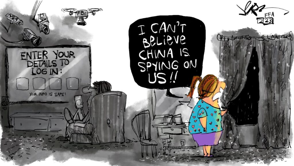 The United States government spying more on people than the Chinese government