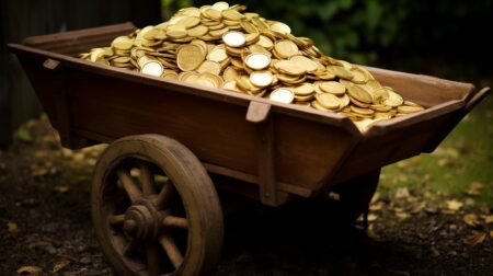 Gold in a wheelbarrow