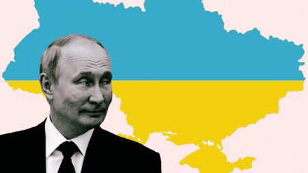Putin and Ukraine map