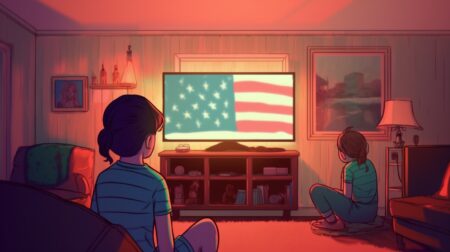 American kids watching American TV