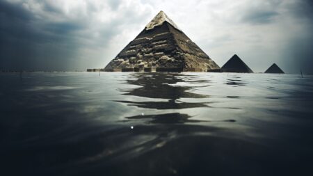 Egyptian pyramids under water