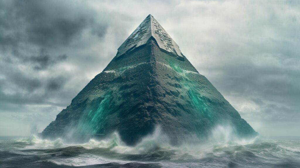 Pyramid Of Giza in water