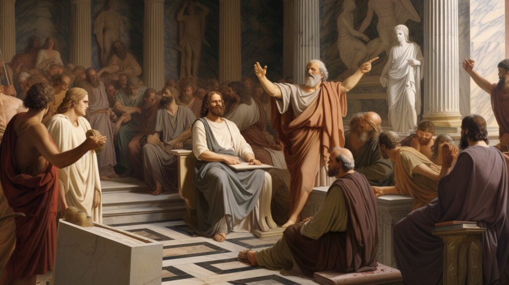 Greek philosophers debating