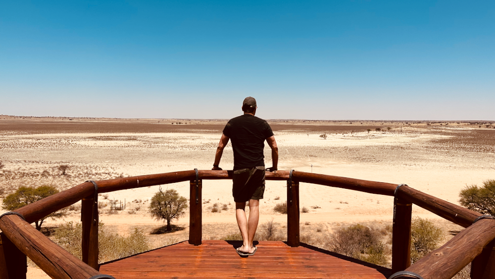 Me, looking out at the Kalahari Desert