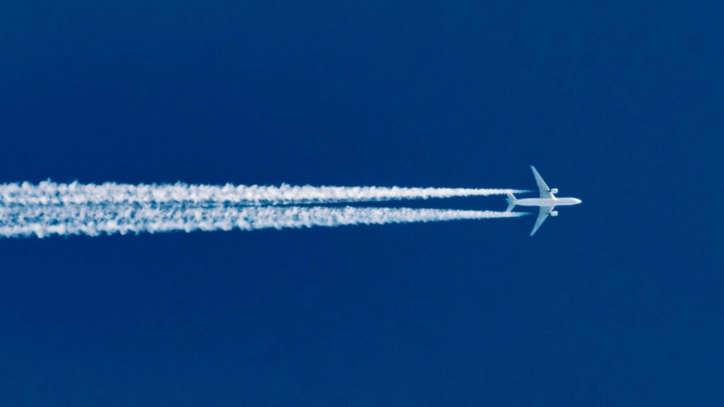 Contrails coming out of an aircraft